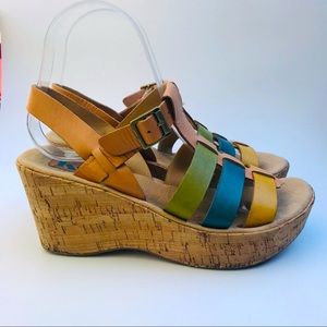 Korks by Kork-Ease Cady Multicolor Wedge Comfort Sandals